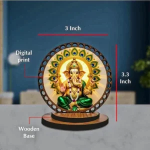 Ganesha Idol Wooden Base Showpiece